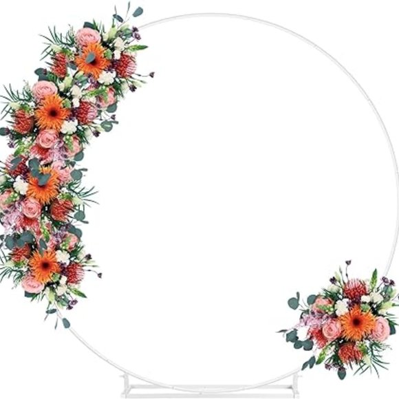 6.6FT Round Backdrop Stand Wedding MetalKit Frame Flower Circle Balloon Arch